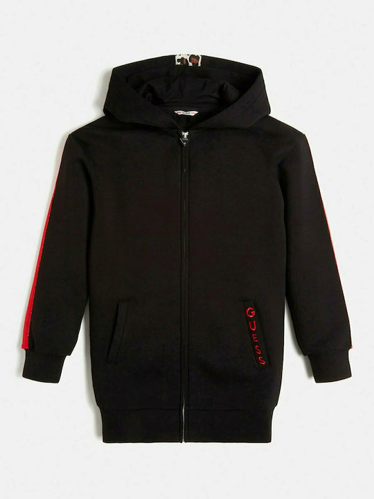 Kids Sweatshirt Cardigan with Hood Black