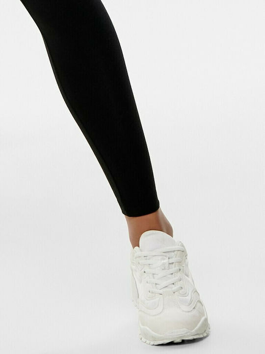 Frauen Lang Leggings Hochgeschnitten Schwarz