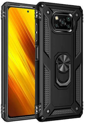 Hybrid Shockproof Armor Back Cover Πλαστικό Ανθεκτική Μαύρο (Poco X3 NFC / X3 Pro)