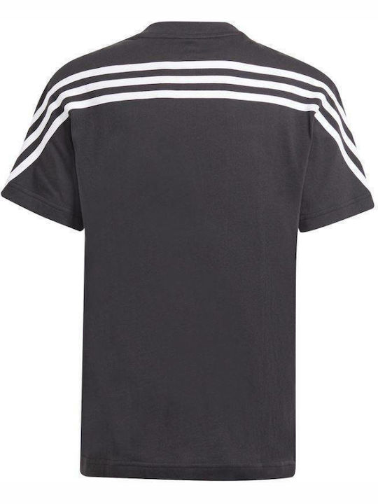 Kinder-T-Shirt Schwarz Future Icons 3-Stripes