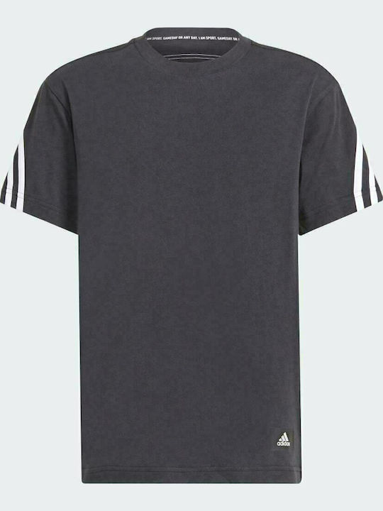 Kinder-T-Shirt Schwarz Future Icons 3-Stripes