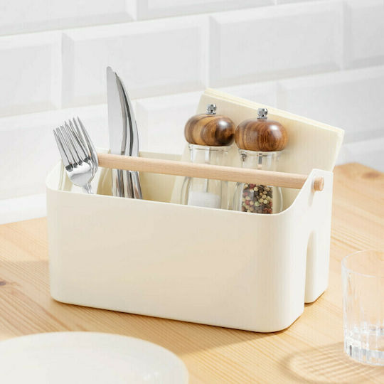 Navaris Пластмаса Кутия за съхранение Cream 26.5x16.5x15см 1бр