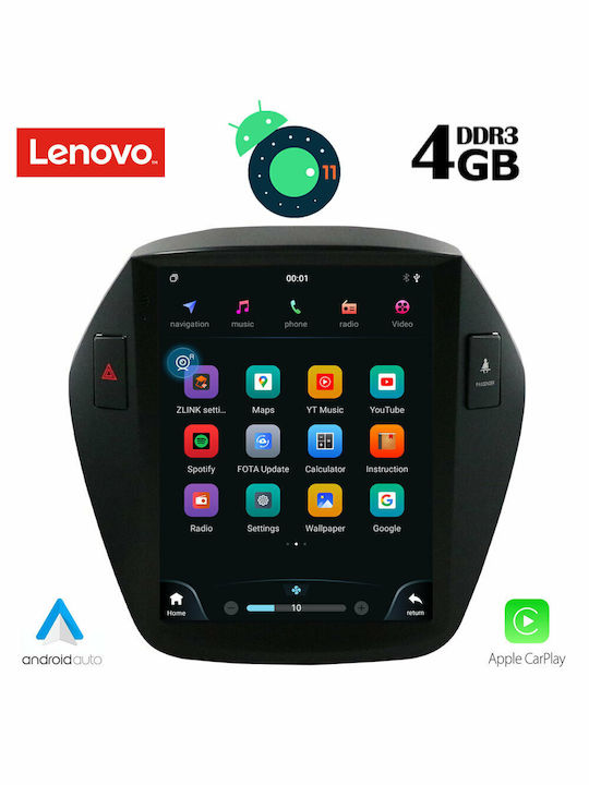 Lenovo Car-Audiosystem für Hyundai iX35 2010-2015 (Bluetooth/USB/AUX/WiFi/GPS/Apple-Carplay) mit Touchscreen 9.7" DIQ_SSX_9996