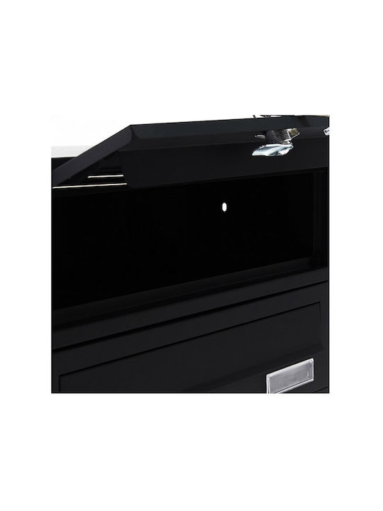 Media Wave Apartment Building Mailbox Metallic in Black Color 60x17x160cm