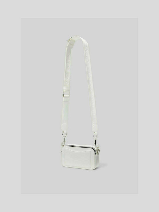 Snapshot De piele Geantă de damă Crossbody Albă