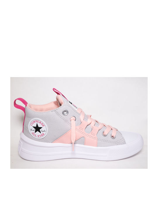 Converse Παιδικά Sneakers High Chuck Taylor All Star Ultra Ανατομικά για Κορίτσι Γκρι