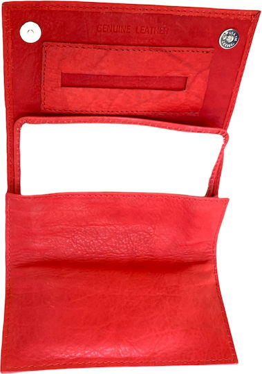 Mario Rossi Tobacco Pouch With Magnetic Clasp 15.3x8.8cm Red