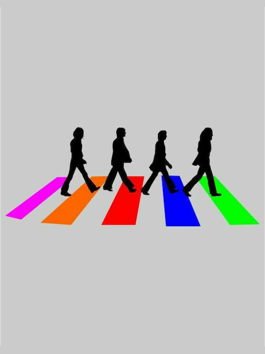 The Beatles Road Multicolor Φούτερ με Κουκούλα σε Μαύρο χρώμα