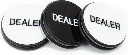 Pokeritems XL Dealer Button Plastic Black 7.5x7.5cm 2pcs
