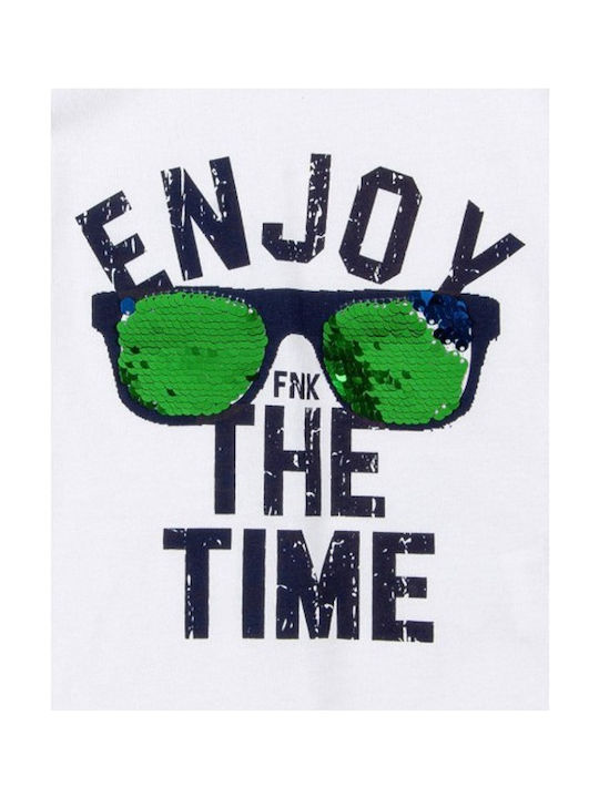 Funky Kids T-shirt White Enjoy the Time