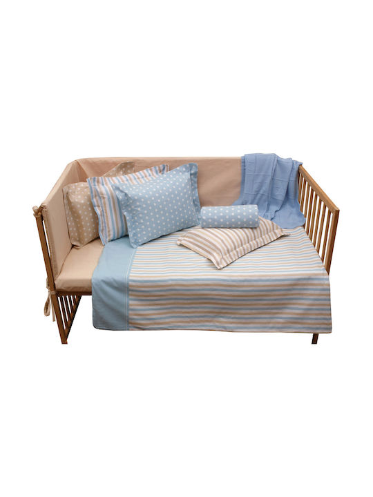 Anna Riska Mix & Match Baby Sheet Crib Cotton Light Blue 120x165cm
