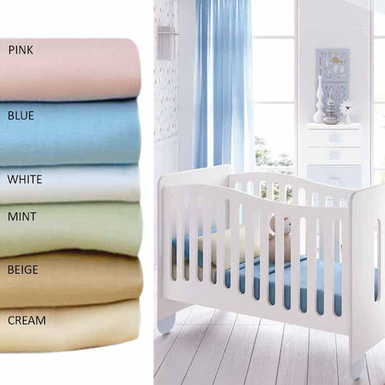 SB Home Delos Baby Sheet Crib Cotton White 120x160cm