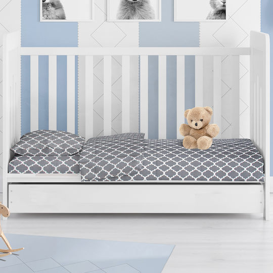 Dimcol Baby Bettlaken Windows Grau 120x160cm
