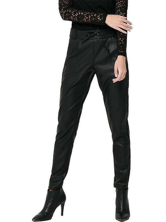 Dama Talie înaltă Tesatura Pantaloni cu Elastic cu Croială Carrot Negru