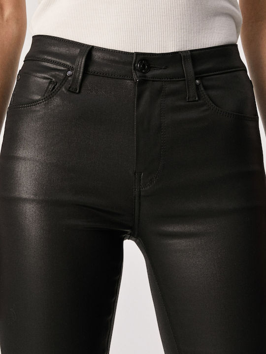 Regent Women's High-waisted Fabric Trousers Skinny Fit Black