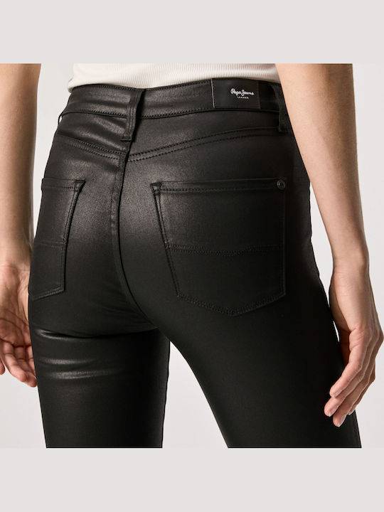 Regent Women's High-waisted Fabric Trousers Skinny Fit Black