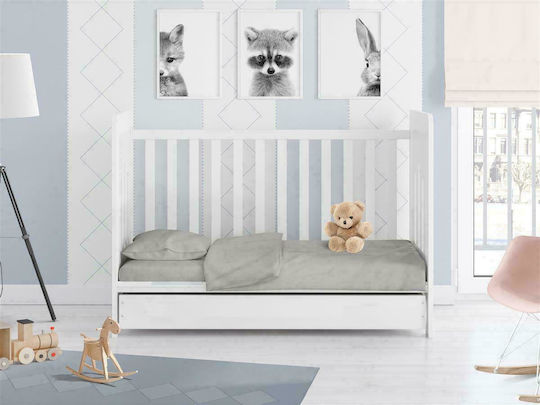 Dimcol Baby Bettlaken Solid Graues 120x160cm