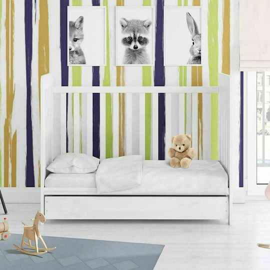 Dimcol Solid Baby Sheet Cradle Cotton White 80x110cm