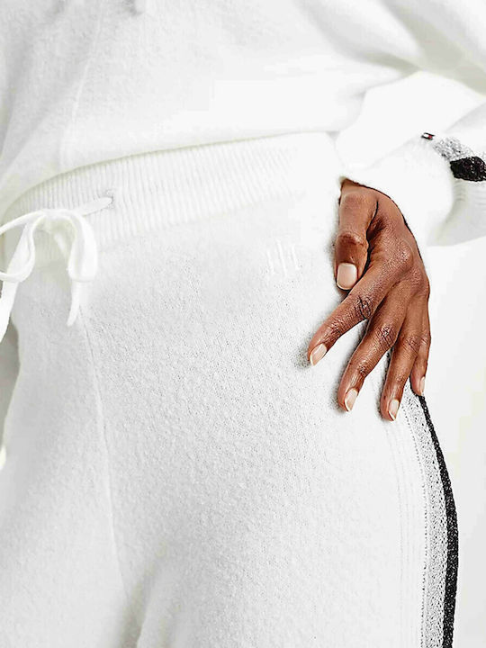 High Waist Sweatpants Wide White