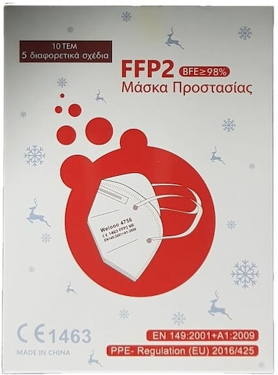 Welooo Holidays Kids FFP2 NR Schutzmaske FFP2 Mehrfarbig 10Stück