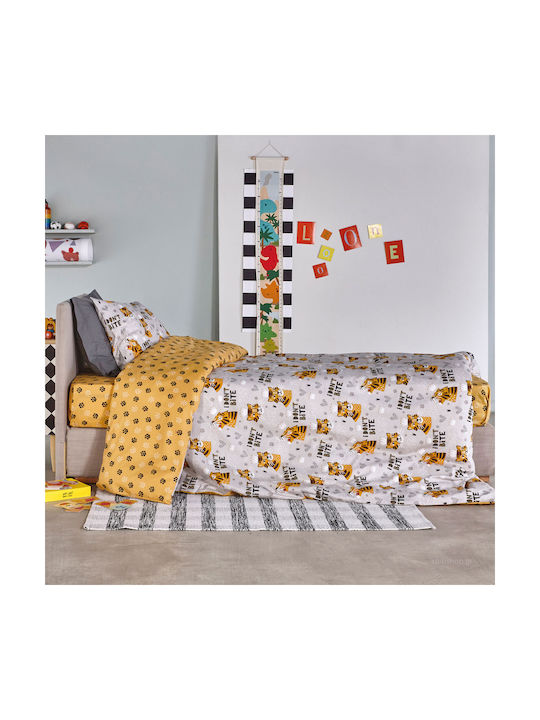 Kentia Sheet Set Single Cotton Tiger Yellow 170x270cm 3pcs