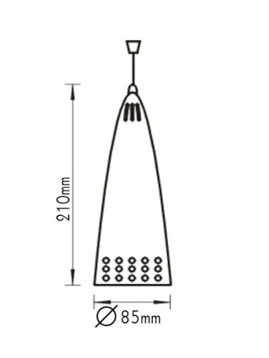 Aca Hängelampe Silber Glocke mit Fassung E27 9x21cm.