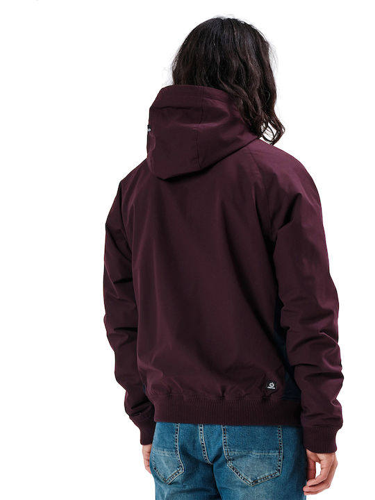 Winter Jacket Bomber Waterproof and Windproof Burgundy / Navy Blue