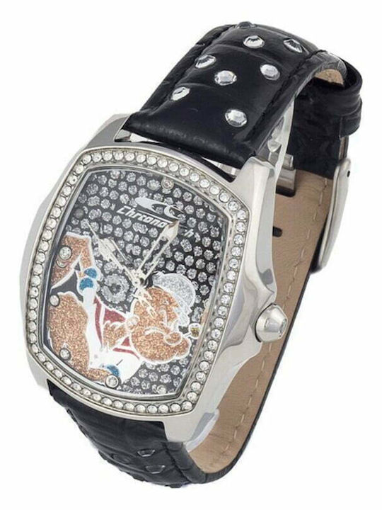 Chronotech Дамски Часовник 36mm Кварцов с Черна Кожена Каишка