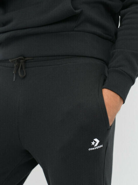 Star Chevron Sweatpants with Elastic Black
