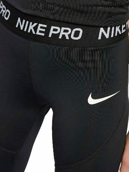 Kinderleggings Sport Lang Dri-Fit Schwarz
