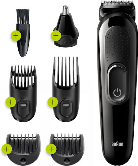 Braun Σετ Επαναφορτιζόμενης Κουρευτικής Μηχανής Μαύρο MGK3220