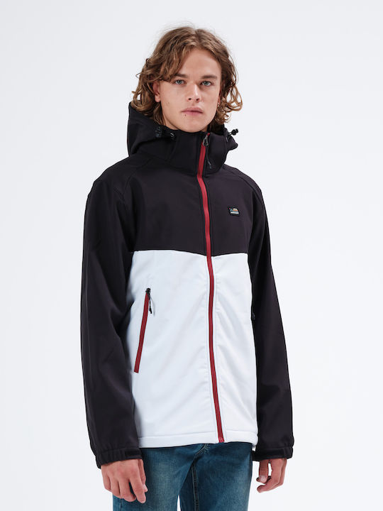 3 in 1 Winter Softshell Waterproof and Windproof Men’s Jacket Ice White Black