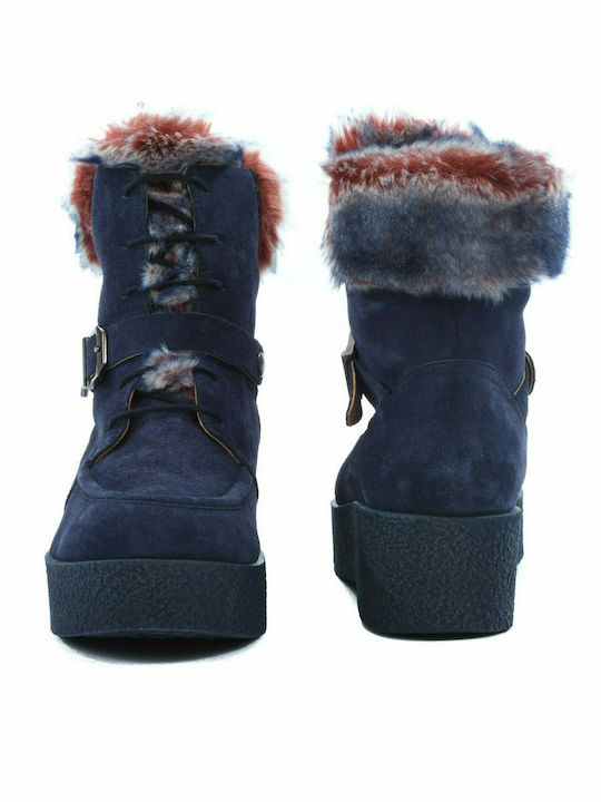 PF16 SHOES BOOTS FUR BOOTS BLUE