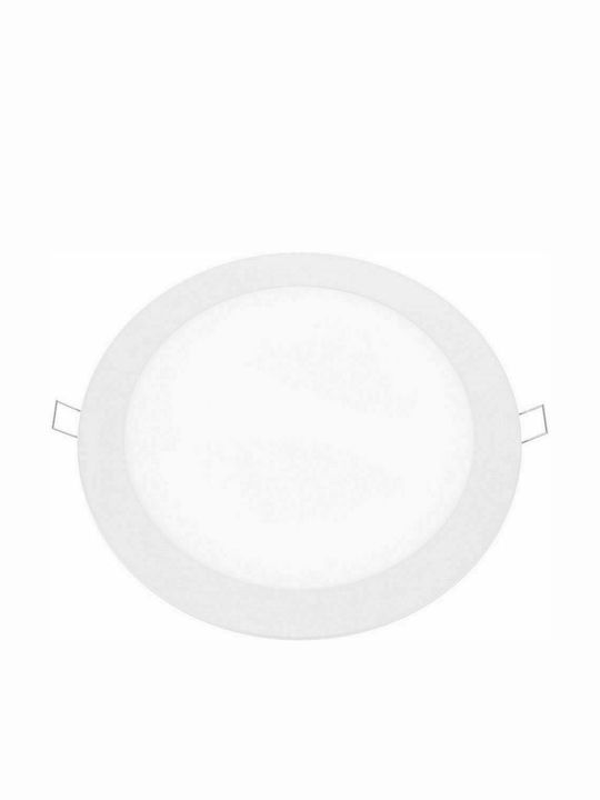 Aca Round Recessed LED Panel 18W with Cool White Light 6500K 22.5cm