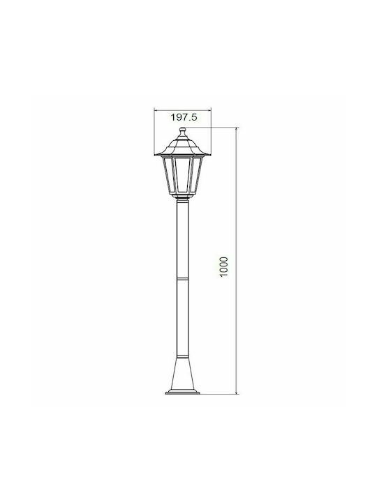 Aca Rolle Lumină Stâlp Exterior 40W IP44 pentru Soclu E27 Negru