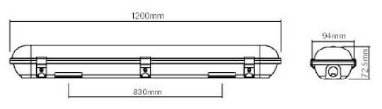 Aca Lighting Batten Outdoor with Integrated LED 34W 120cm