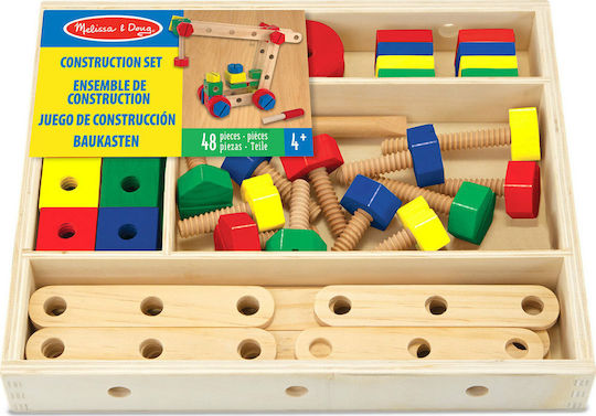 Melissa & Doug Wooden Construction Toy Construction Building Set in a Box for 4+ years