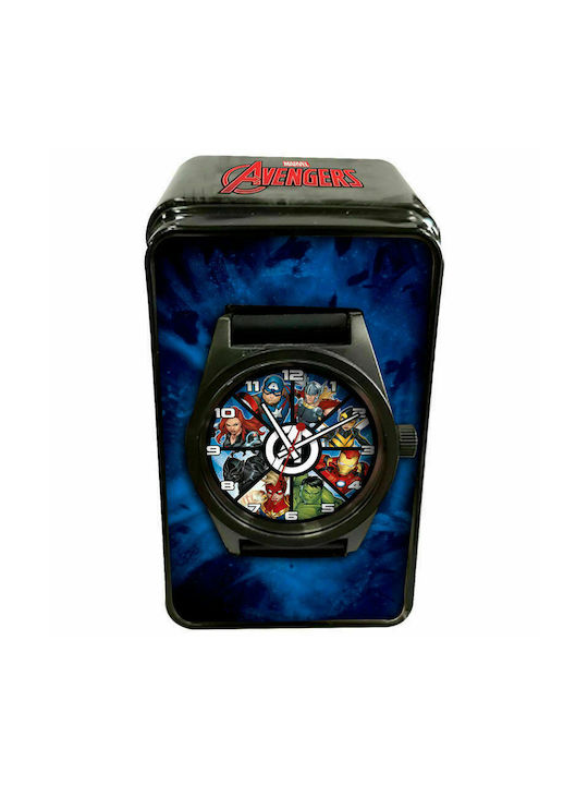 Kids Licensing Kids Analog Watch Avengers with Rubber/Plastic Strap Black