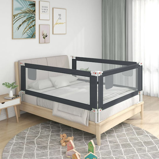 vidaXL Klappbar Bettschutzgitter für das Bett Einfache Installation aus Stoff in Gray Farbe 160x25x95εκ. 1Stück