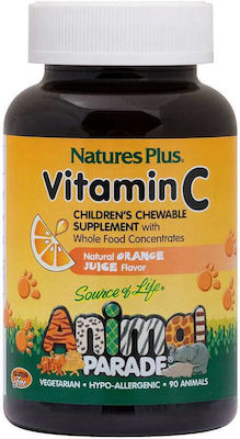 Nature's Plus Vitamin C for Immune System Boost, Skin & Antioxidant Action Orange 90 chewable tabs