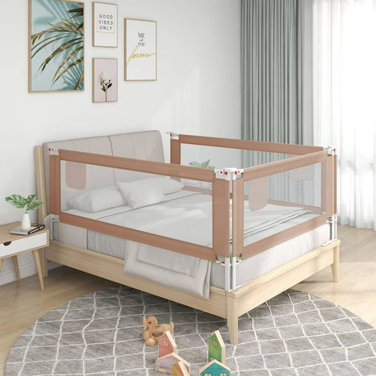 vidaXL Pliabil Bară de protecție pentru pat Montaj simplu în Culoare Maro 150x25x95εκ. 1buc
