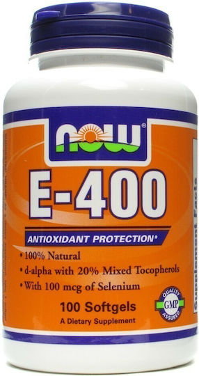 Now Foods Vitamin E Vitamin for Skin & Antioxidant Action 400iu 100 softgels