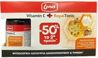 Lanes Vitamin C & Royal Tonic Vitamin for Immune System Boost, Skin & Antioxidant Action 1000mg 100ml 30 tabs