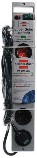 Brennenstuhl Power Strip Safety 5 Sockets with Switch and Cable 2.5m Silver