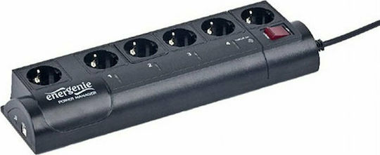 Energenie Πολύπριζο Aσφαλείας 6 Θέσεων με USB-A και Διακόπτη