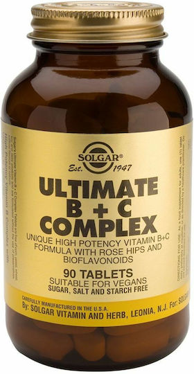 Solgar Ultimate B+C Complex Мултивитамин за Енергия 90 Таблетки