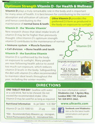 Vitabiotics Ultra D-3 Vitamin 1000iu 96 tabs