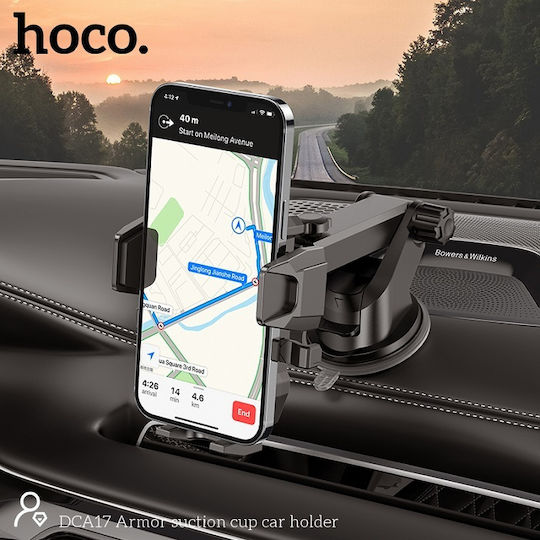 Hoco Βάση Κινητού Αυτοκινήτου με Ρυθμιζόμενα Άγκιστρα Μαύρη