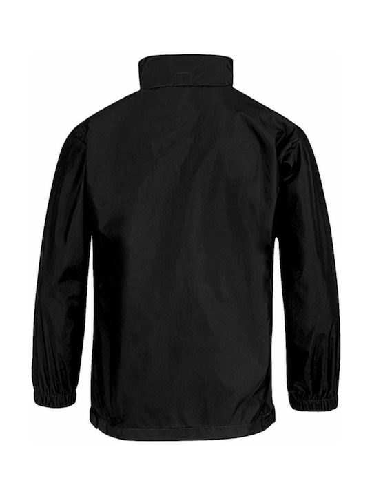 B&C Kids Sports Jacket short Windproof Black Sirocco JK950