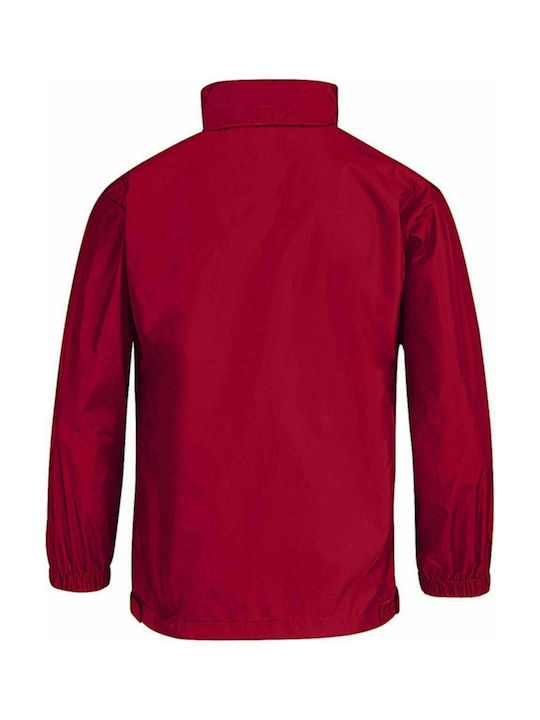 B&C Kids Sports Jacket short Windproof Red Sirocco JK950